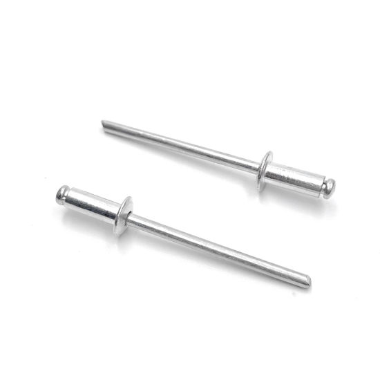 Picture of ISPINNER 100pcs 1/8" x 3/8" Aluminum Blind Rivets, 3.2 x 10mm Pop Rivets, Pack of 100 (Silver)