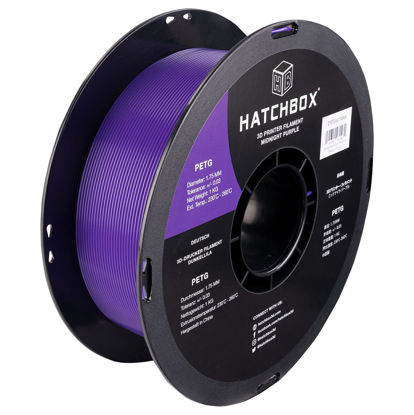 Picture of HATCHBOX 1.75mm Midnight Purple PETG 3D Printer Filament, 1 KG Spool, Dimensional Accuracy +/- 0.03 mm, 3D Printing Filament