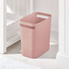 Picture of mDesign Plastic Slim Large 2.5 Gallon Trash Can Wastebasket, Classic Garbage Container Recycle Bin for Bathroom, Bedroom, Kitchen, Home Office, Outdoor Waste, Recycling - Aura Collection, Rosette Pink