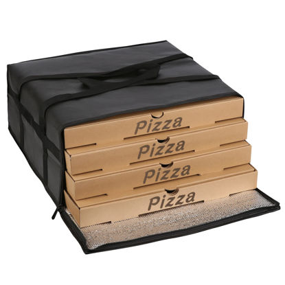 Picture of Pizza Carrier Insulated Bags Large for Deliveries, Insulated Pizza Carrier Delivery Bag 20x20 Food Bag for Personal and Professional Use (Black)