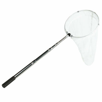 Picture of RESTCLOUD Insect and Butterfly Net with 12" Ring, 24" Net Depth, Strong Stainless Telescoping Handle Extends to 38 Inches