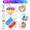Picture of 24 Pack Pop Heart Square Keychain It Heart Fidget Toy Kids Party Favors Classroom Prizes Its Push Pops Heart Keychains Bulk Mini Heart Pops Toys for Bos Girls Valentines Day Gifts for Kids Poppers