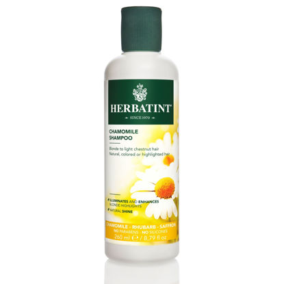 Picture of Herbatint Chamomile Shampoo - With Chamomile, Rhubarb, and Saffron - Enhance Blonde Highlights, Strengthen Hair - No Parabens, Sulfates, Gluten - 8.79 fl oz