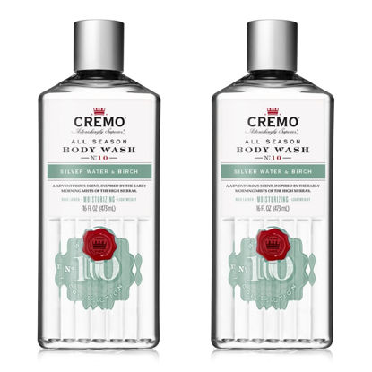 Picture of Cremo Rich-Lathering Silver Water & Birch Body Wash, A Revitalizing Combination of Glacier-Fed Streams and White Birch 16 Fl Oz (2-Pack)