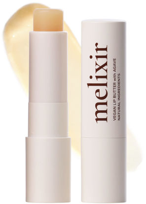 Picture of Melixir Vegan Lip Butter #01 Agave(Clear) (+11 more colors), Bee Free, Petrolatum Free, Deep Nourishing Plant-Based Vegan Chapstick, Vegan Lip Balm for Dry, Cracked and Chapped Lips, Moisturizing Lip Care Gift