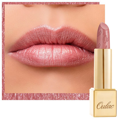 Picture of Oulac Metallic Shine Baby Pink Lipstick for Women, High Impact Lipcolor with Moisturizing Creamy Formula, Vegan & Cruelty-Free, Full-Coverage Lip Color 4.3 g/0.15 oz (Baby Angel(13))