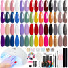 Picture of MEFA Gel Nail Polish Kit with U V Light - 28 Colors All Seasons Popular Gel Nail Polish Set with Base and Matte/Glossy Top Coat Nail Art Decorations Manicure Essential Tools Starter Kit DIY Salon Home Gifts for Women Girls 52 Pcs