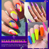 Picture of MEFA Neon Gel Nail Polish Set 6 Colors, Summer Bright Tones Neon Green Lime Yellow Hot Pink Navy Blue Dark Purple Orange Vibrant Soak Off Nail Art Design Manicure DIY at Home Salon Gifts for Women Girls