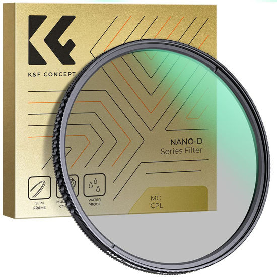 Picture of 49mm Circular Polarizers Filter, K&F Concept Waterproof Circular Polarizing Filter with 24 Multi-Layer Coatings CPL Filter for 49mm Camera Lens (D-Series)