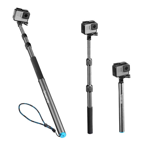 Picture of Smatree Carbon Fiber Detachable Extendable Floating Pole Selfie Stick Compatible for GoPro MAX/GoPro Hero 11/10/9/8/7/6/5/4/3 Plus/3/Session/GoPro Hero 2018/DJI OSMO Action 2 Camera