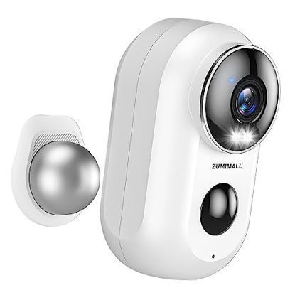 Picture of ZUMIMALL Security Cameras Wireless Outdoor with Magnetic Mount, 2K Battery Powered Outdoor & Indoor Cameras for Home Security Outside, Siren/Color Night Vision/AI Detection/2.4G WiFi (Type C Charger)