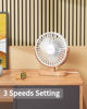 Picture of SWEETFULL Small USB Desk Fan 6.5 Inch, 3 Speeds Portable Personal Desktop Table Fan, Dual 360° Adjustment Mini Fan, Quiet Operation, for Home Office Car Outdoor Travel (White wood grain)