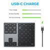 Picture of iClever Bluetooth Number Pad, Multi-Devices Wireless Number Pad, USB-C Rechargeable, External 34-Keys Numpad for Data Entry, Compatible for Laptop, Mac, iMac, Notebook, PC Desktop