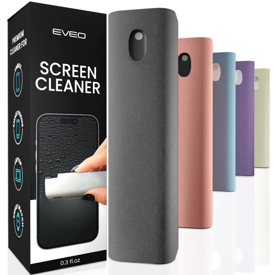 GetUSCart- EVEO Screen Cleaner Spray and Wipe - Computer Screen Cleaner,  Laptop Screen Cleaner, MacBook & iPad Screen Cleaner, iPhone Cleaner, Car  Screen Cleaner, 2in1 Touchscreen Mist Cleaner- (0.3 oz) Grey