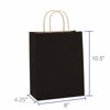 Picture of BagDream Kraft Paper Bags 8x4.25x10.5 Inches 100Pcs Gift Bags Party Bags Shopping Bags Kraft Bags Retail Bags Black Paper Gift Bags with Handles Bulk