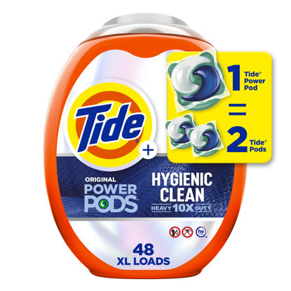 Picture of Tide Hygienic Clean Heavy 10x Duty Power PODS Laundry Detergent Soap Pods, Original, 48 count, For Visible and Invisible Dirt (Packaging May Vary)