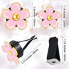 Picture of 6 Pcs Daisy Flower Air Vent Clip Air Conditioning Outlet Clip Car Air Freshener Clip Charm Car Inter Decor Accessories (Black, Pink, White,3 cm, 3.3 cm)