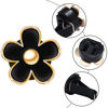 Picture of 6 Pcs Daisy Flower Air Vent Clip Air Conditioning Outlet Clip Car Air Freshener Clip Charm Car Inter Decor Accessories (Black,2.5 cm, 3 cm, 3.3 cm)