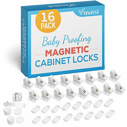 Picture of Vmaisi Baby Proofing Magnetic Cabinet Locks (16 Locks and 2 Keys)