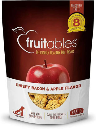 Picture of Fruitables Skinny Mini Dog Treats - Healthy Treats for Dogs - Low Calorie Training Treats - Free of Wheat, Corn and Soy - Apple Bacon - 5 Ounces