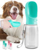 Picture of MalsiPree Dog Water Bottle, Leak Proof Portable Puppy Water Dispenser with Drinking Feeder for Pets Outdoor Walking, Hiking, Travel, Food Grade Plastic (19oz, Blue)
