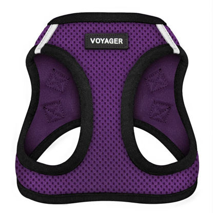 Picture of Voyager Step-in Air Dog Harness - All Weather Mesh Step in Vest Harness for Small and Medium Dogs by Best Pet Supplies - Harness (Purple/Black Trim), XX-Small