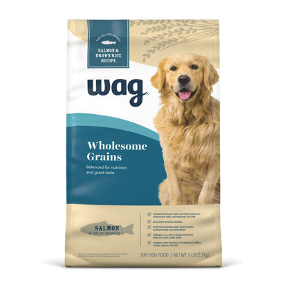 Picture of Amazon Brand - Wag Dry Dog Food, Salmon and Brown Rice, 5 lb Bag (Packaging May Vary)