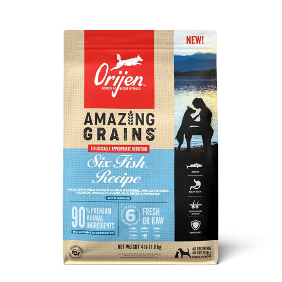 GetUSCart ORIJEN AMAZING GRAINS Six Fish Recipe Dry Dog Food, High