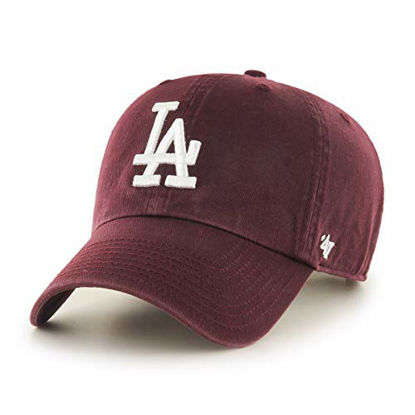 Picture of 47 Brand Los Angeles LA Dodgers Clean Up Dad Hat Cap, Dark Maroon One Size