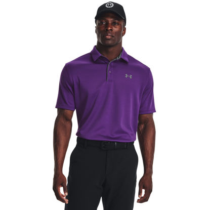 Picture of Under Armour Men's Tech Golf Polo , (522) Galaxy Purple / / Pitch Gray , Small