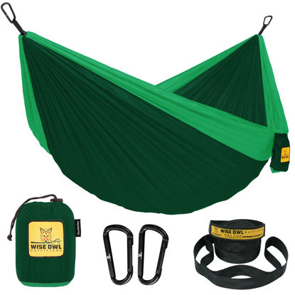 Picture of Wise Owl Outfitters Camping Hammock - Portable Hammock Single or Double Hammock Camping Accessories for Outdoor, Indoor w/Tree Straps