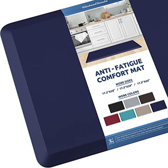 Picture of KitchenClouds Kitchen Mat Cushioned Anti Fatigue Kitchen Rug 17.3"x39" Waterproof Non Slip Kitchen Rugs and Mats Standing Desk Mat Comfort Floor Mats for Kitchen House Sink Office (Blue)
