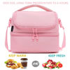 Picture of FlowFly Double Decker Cooler Insulated Lunch Bag Large Tote for Boys, Girls, Men, Women, with Adjustable Strap,Pink