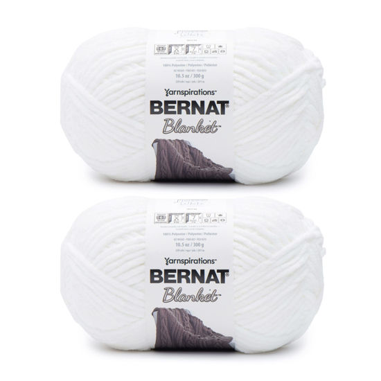Picture of Bernat Blanket White Yarn - 2 Pack of 10.5oz/300g - Polyester - 6 Super Bulky - 220 Yards - Knitting/Crochet