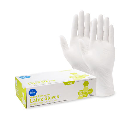 Picture of Med PRIDE Medical Examination Latex Gloves| 5 mil Thick, Powder-Free, Non-Sterile, Heavy Duty Exam Gloves