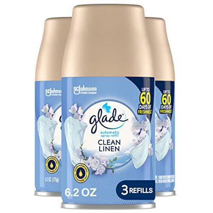 Picture of Glade Automatic Spray Refill, Air Freshener for Home and Bathroom, Clean Linen, 6.2 Oz, 3 Count