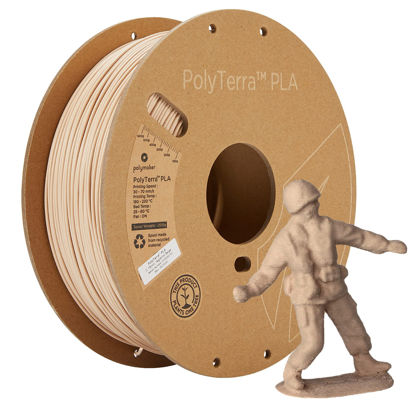 Picture of Polymaker Matte PLA Filament 1.75mm Army Beige, 1.75 PLA 3D Printer Filament 1kg - PolyTerra 1.75 PLA Filament Matte Beige 3D Printing Filament (1 Tree Planted)