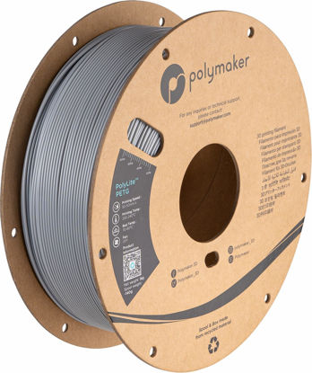 Picture of Polymaker PETG Filament 1.75mm, 1kg Strong PETG 3D Printer Filament Grey - PolyLite PETG Grey 3D Printing Filament 1.75mm, Dimensional Accuracy +/- 0.03mm, Print with Most 3D Printers