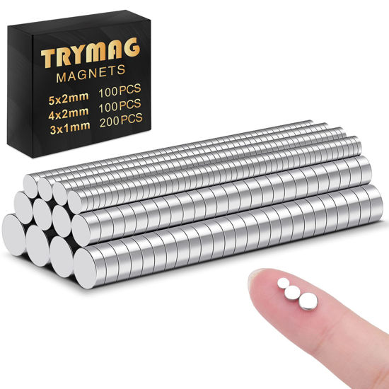 TRYMAG Refrigerator Magnets, 100 PCS Small Magnets Tiny Round Disc Magnets,  Premium Brushed Nickel Office Magnets for Crafts, DIY, Whiteboard and