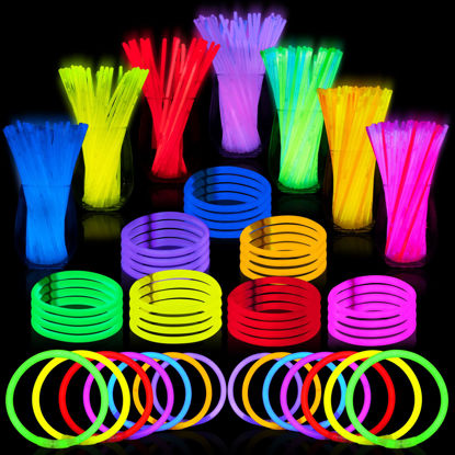Picture of JOYIN Glow Sticks Bulk 400 8" Glowsticks ; Glow Stick Bracelets; Glow Necklaces; Glow in The Dark, July 4th, Christmas, Halloween Party Supplies Pack, Football Party Supplies