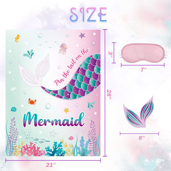 GetUSCart- WERNNSAI Pin The Tail on The Mermaid Game - 21'' x 28 ...