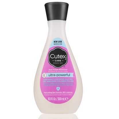 Picture of Cutex Gel Nail Polish Remover, Ultra-Powerful & Removes Glitter and Dark Colored Paints, Paraben Free, 10.1 Fl Oz