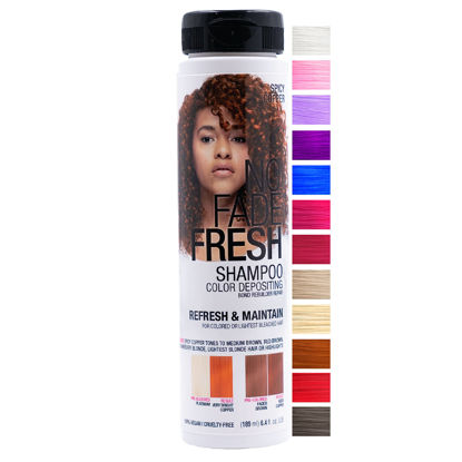 Picture of No Fade Fresh Hair Color Depositing Shampoo with BondHeal Bond Rebuilder - Maintain & Refresh Color, Temporary Hair Color Dye - Sulfate, Paraben, and Ammonia Free (Spicy Cooper)