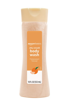 Picture of Amazon Basics Silky Smooth Body Wash, Peach & Orange Blossom Scent, 18 Fl Oz