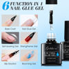 Picture of Gelike EC 2Pcs Nail Glue Gel 6 in 1 for Acrylic Nails Long Lasting, Curing Needed UV Extension Glue for False Nail Tips and Press on Nails, Nail Repair Treatment