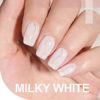 Picture of GAOY Milky White Gel Nail Polish, 16ml Nude Color 1482 Soak Off UV Light Cure Gel Polish for Nail Art DIY Manicure at Home