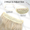 Picture of KooKaStyle Invisible Wire Hair Extensions with Transparent Headband Adjustable Size 4 Secure Clips Long Wavy Secret Wire Hairpiece 20 Inch for Women (20 Inch, Light Brown mix Platinum Blonde)