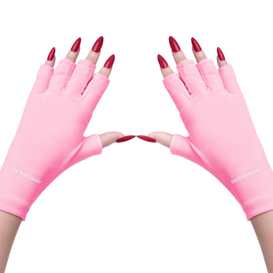 GetUSCart- MelodySusie UV Gloves for Gel Nail Lamp, Professional UPF50+ UV  Protection Gloves for Manicures, Nail Art Skin Care Fingerless Anti UV  Glove Protect Hands from UV Harm (Pink)