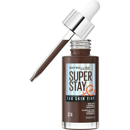 Picture of Maybelline New York Super Stay Up to 24HR Skin Tint, Radiant Light-to-Medium Coverage Foundation, Makeup Infused With Vitamin C, 374, 1 Count