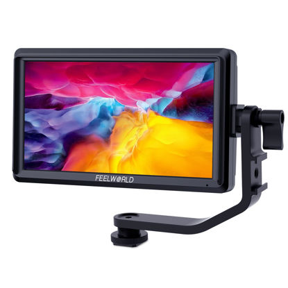 Picture of FEELWORLD S55 5.5 inch Camera DSLR Field Monitor Small Full HD 1920x1152 IPS LUT Video Peaking Focus Assist with 4K HDMI 8.4V DC Input Output Include Tilt Arm